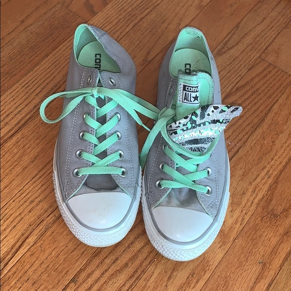 grey and green converse